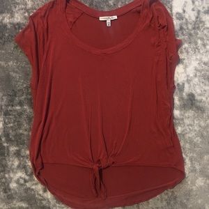 Orange t shirt with tie front